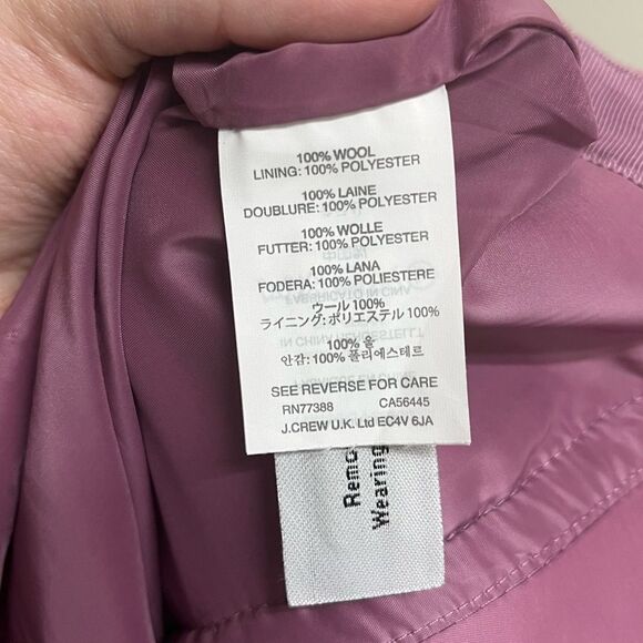 J. Crew Women’s Mauve Pink Wool Zip Asymmetrical Midi Pencil Skirt SZ 0 - Picture 4 of 5